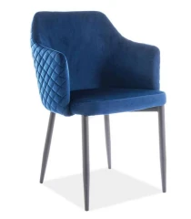 Jídelní čalouněná židle ASTOR velvet granátově modrá/černá
