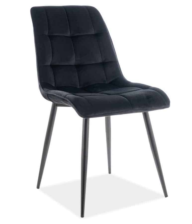 Casarredo Jídelní čalouněná židle SIK VELVET černá/černá