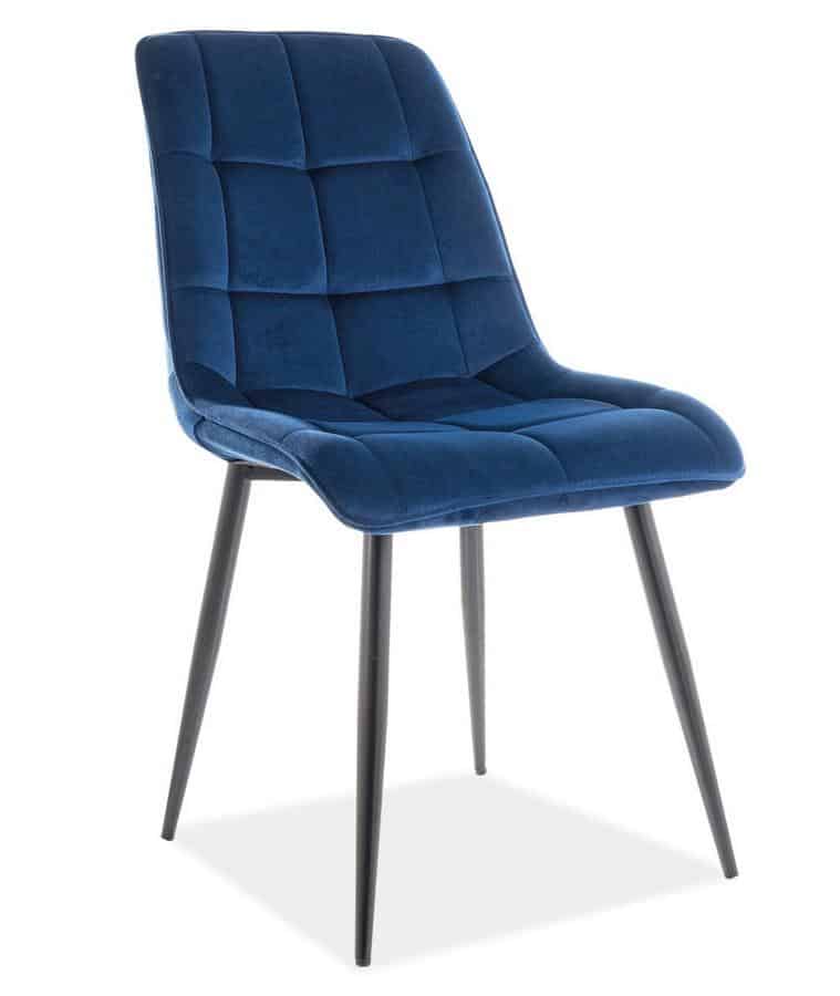 Casarredo Jídelní čalouněná židle SIK VELVET granátově modrá/černá