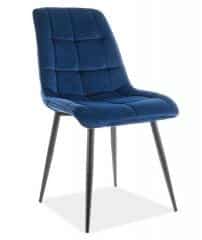 Jídelní čalouněná židle SIK VELVET granátově modrá/černá
