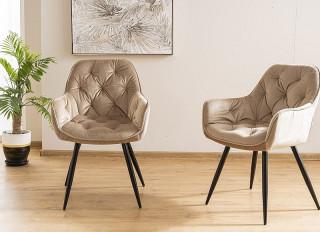 Jídelní čalouněná židle BERI velvet béžová/černá