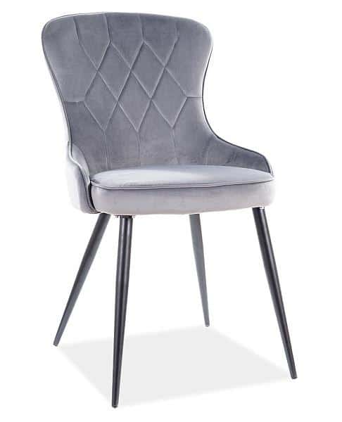 Casarredo Jídelní čalouněná židle PIKA velvet šedá/černá