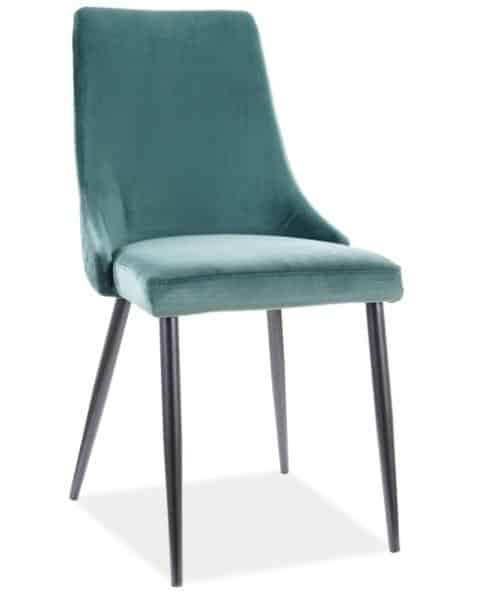 Levně Casarredo Jídelní čalouněná židle NOPI velvet zelená/černá mat