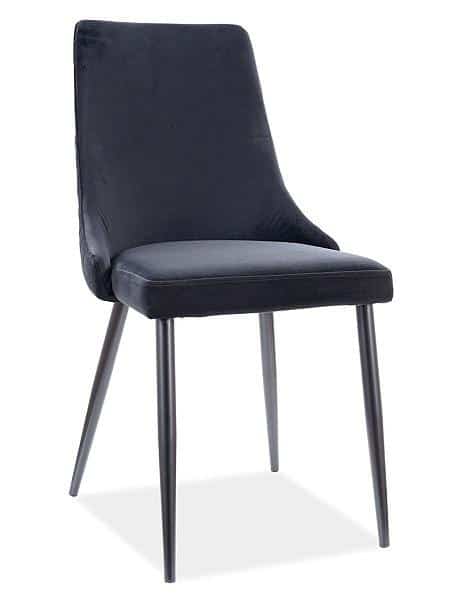 Casarredo Jídelní čalouněná židle NOPI velvet černá/černá mat