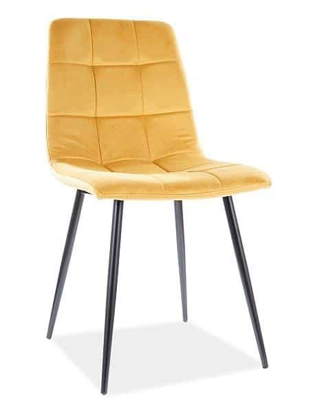 Casarredo Jídelní čalouněná židle MAJA VELVET žlutá curry/černá