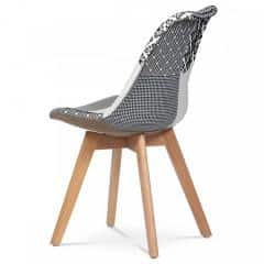 Jídelní židle, potah látka patchwork, dřevěné nohy, masiv přírodní buk CT-763 PW2