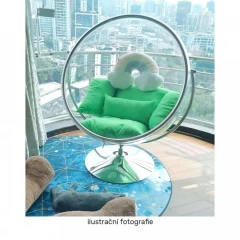 Závěsné křeslo se stojanem, transparentní/stříbrná/šedá, BUBBLE TYP 2