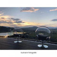 Závěsné křeslo se stojanem, transparentní/stříbrná/šedá, BUBBLE TYP 2