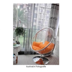 Závěsné křeslo se stojanem, transparentní/stříbrná/šedá, BUBBLE TYP 2
