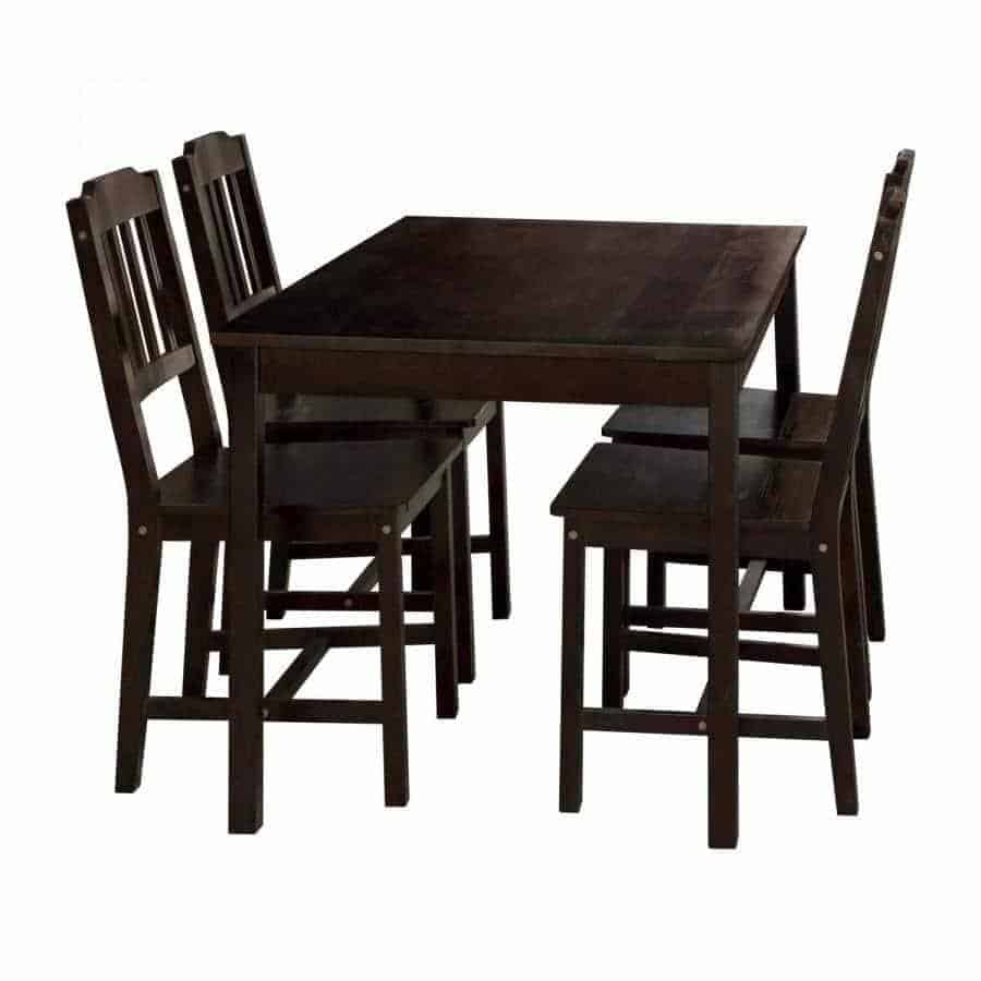 Levně Idea Stůl + 4 židle 8849 tmavohnědý lak