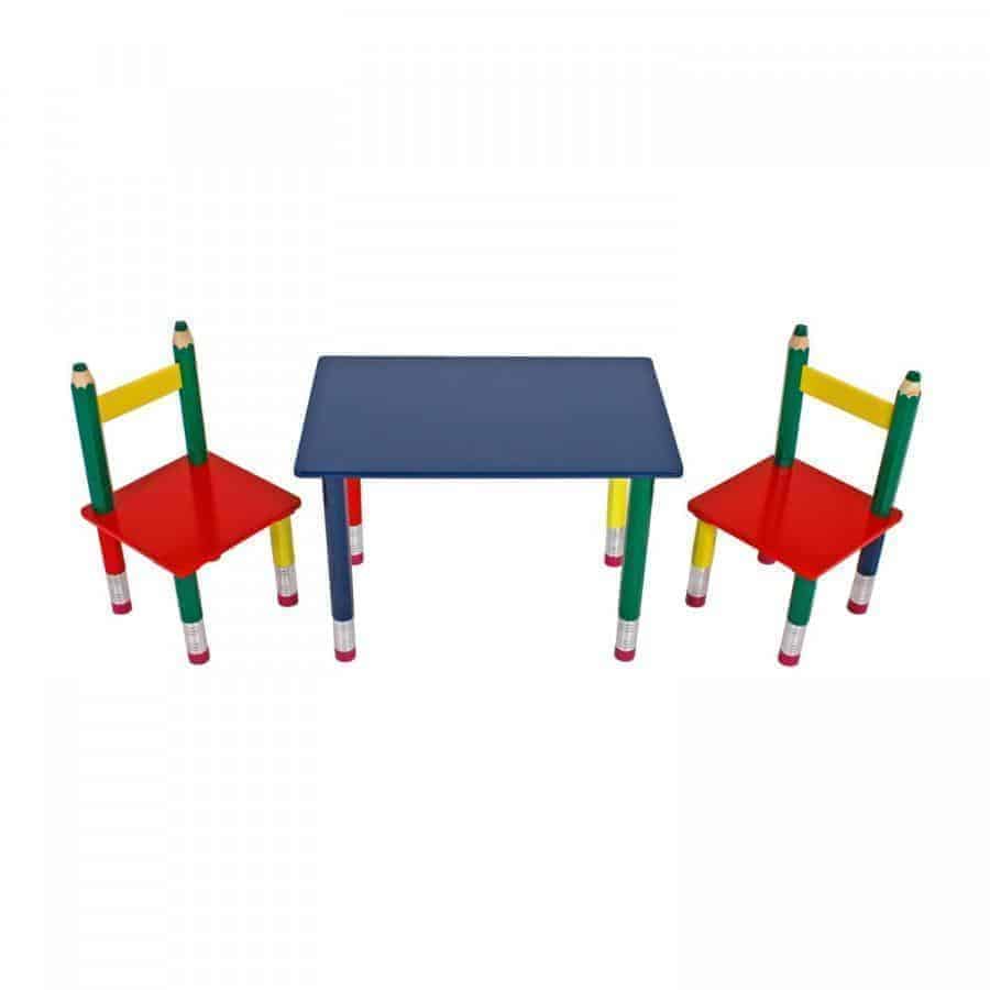 Levně Idea Dětský set stůl + 2 židle PASTELKY