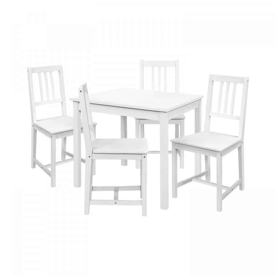 Levně Idea Jídelní stůl 8842B bílý lak + 4 židle 869B bílý lak