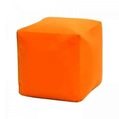 Sedací taburet CUBE oranžový s náplní 100 l