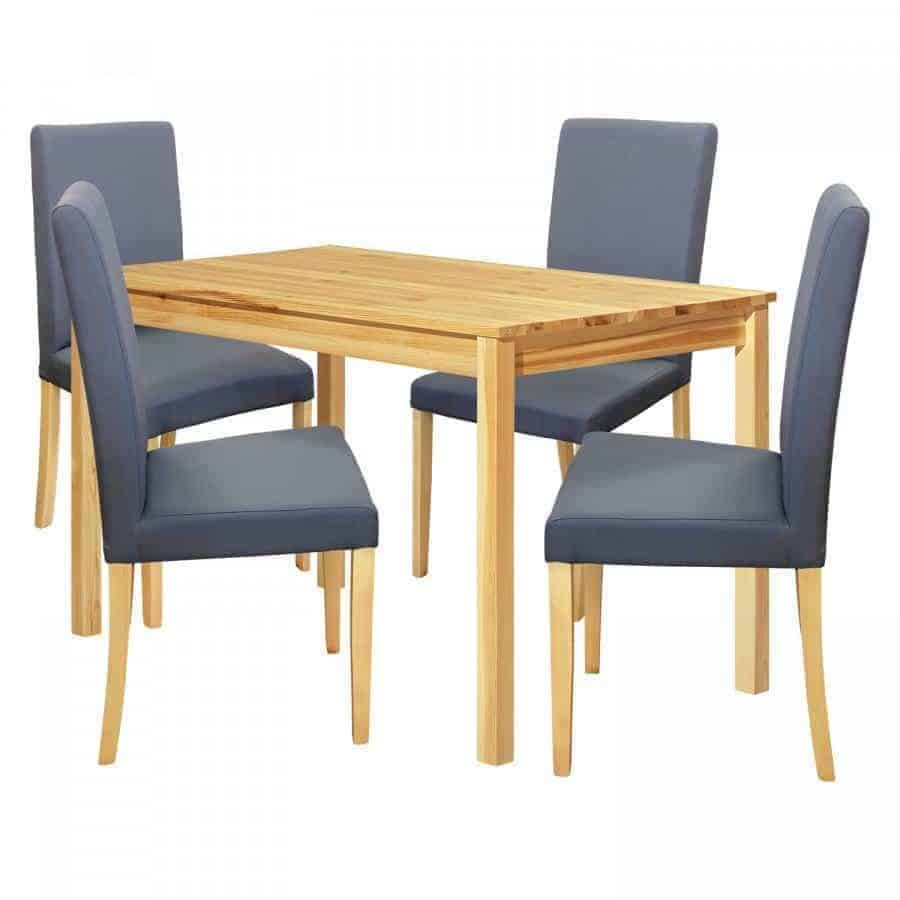Levně Idea Jídelní stůl 8848 lak + 4 židle PRIMA 3038 šedá/světlé nohy