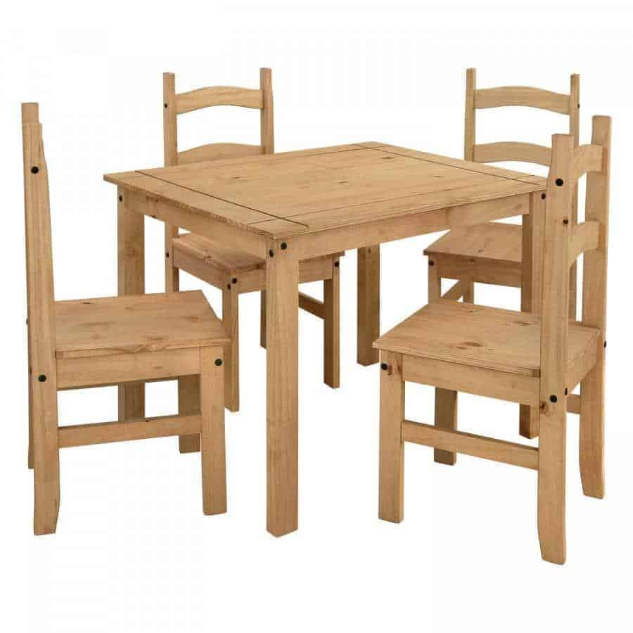 Levně Idea Stůl100 × 80 + 4 židle CORONA 3 vosk