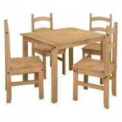 Stůl100 × 80 + 4 židle CORONA 3 vosk