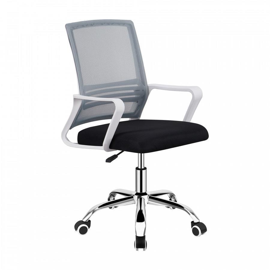 Levně Tempo Kondela Kancelářská židle APOLO 2 NEW - síťovina šedá / látka černá / plast bílý + kupón KONDELA10 na okamžitou slevu 3% (kupón uplatníte v košíku)
