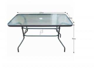 Jídelní stůl DEMAT - tvrzené sklo / ocel č.4