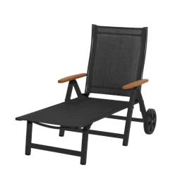 Zahradní lehátko ASS COMFORT - antracit + černé
