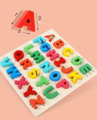 Dřevěné puzzle zábavná abeceda MHBH1182