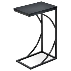 Přístavný stolek 27x41x63 cm, deska černé lamino, kovové nohy, černý mat 84056-14 BK