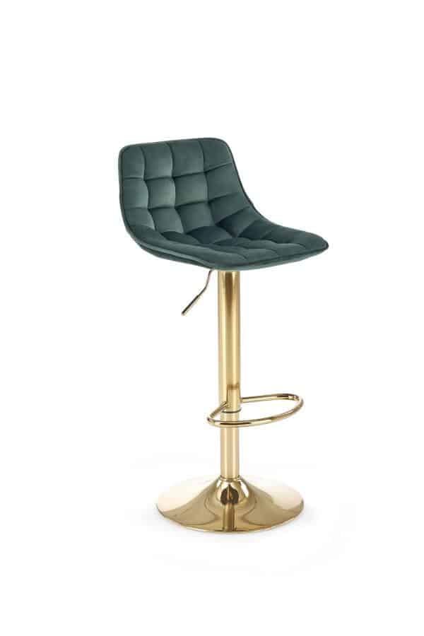 Levně Halmar Barová židle H120 - zelená/zlatá
