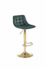 Barová židle H120 - zelená/zlatá