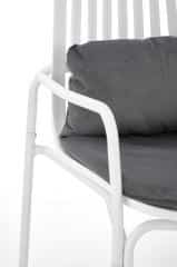 MELBY fotel wypoczynkowy, stelaż - biały, tapicerka - popielaty (2p=6szt)