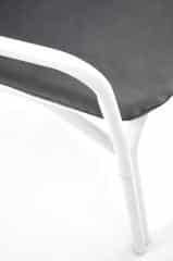 MELBY fotel wypoczynkowy, stelaż - biały, tapicerka - popielaty (2p=6szt)
