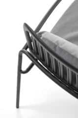MELBY fotel wypoczynkowy, stelaż -czarny, tapicerka - popielaty (2p=6szt)