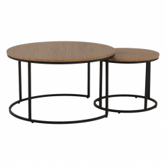 Set dvou konferenčních stolků IKLIN - dub/černý č.1