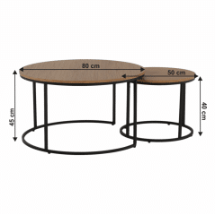 Set dvou konferenčních stolků IKLIN - dub/černý č.5