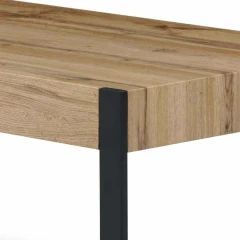 Konferenční stolek 110x60x43 cm, deska MDF, 3D dekor divoký dub, kov - černý mat AHG-251 OAK