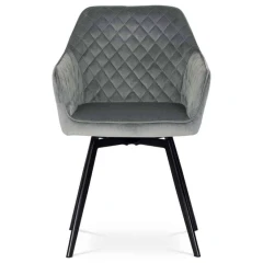 Jídelní židle, potah šedá sametová látka, kovové nohy, černý matný lak DCH-425 GREY4