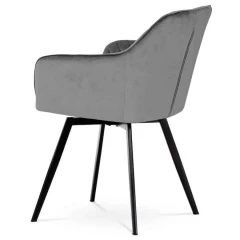 Jídelní židle, potah šedá sametová látka, kovové nohy, černý matný lak DCH-425 GREY4