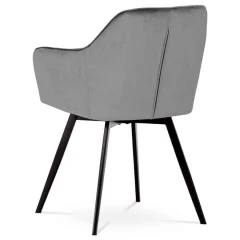 Jídelní židle, potah šedá sametová látka, kovové nohy, černý matný lak DCH-425 GREY4