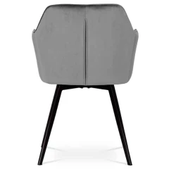 Jídelní židle, potah šedá sametová látka, kovové nohy, černý matný lak DCH-425 GREY4