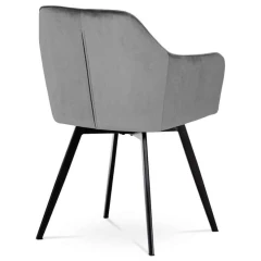Jídelní židle, potah šedá sametová látka, kovové nohy, černý matný lak DCH-425 GREY4