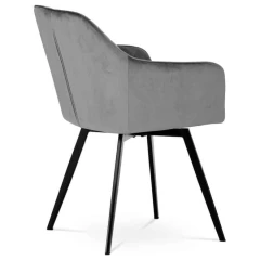 Jídelní židle, potah šedá sametová látka, kovové nohy, černý matný lak DCH-425 GREY4