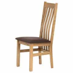 Dřevěná jídelní židle, potah čokoládově hnědá látka, masiv dub, přírodní odstín C-2100 BR2