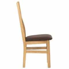 Dřevěná jídelní židle, potah čokoládově hnědá látka, masiv dub, přírodní odstín C-2100 BR2