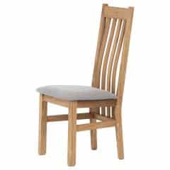Dřevěná jídelní židle, potah stříbrná látka, masiv dub, přírodní odstín C-2100 SIL2