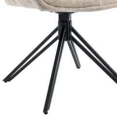 Jídelní a konferenční židle, potah krémová látka, kovové nohy, černý mat HC-533 CRM2