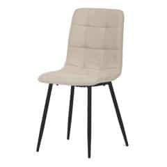 Jídelní židle, potah krémová látka, kovová čtyřnohá podnož, černý mat CT-281 CRM2