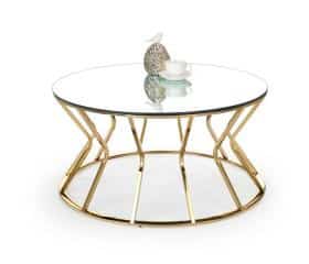 Odkládací stolek AFINA - sklo/zlatý kov