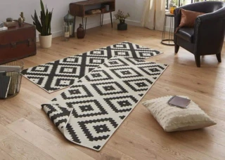 NORTHRUGS - Hanse Home koberce kusový koberec Twin-Wendeteppiche 103129 schwarz creme