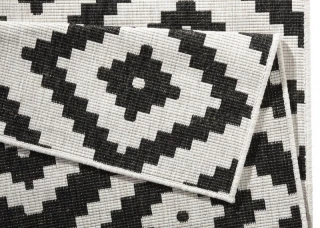 NORTHRUGS - Hanse Home koberce kusový koberec Twin-Wendeteppiche 103129 schwarz creme