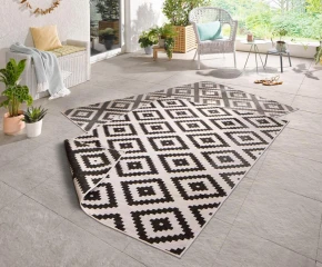 NORTHRUGS - Hanse Home koberce kusový koberec Twin-Wendeteppiche 103129 schwarz creme