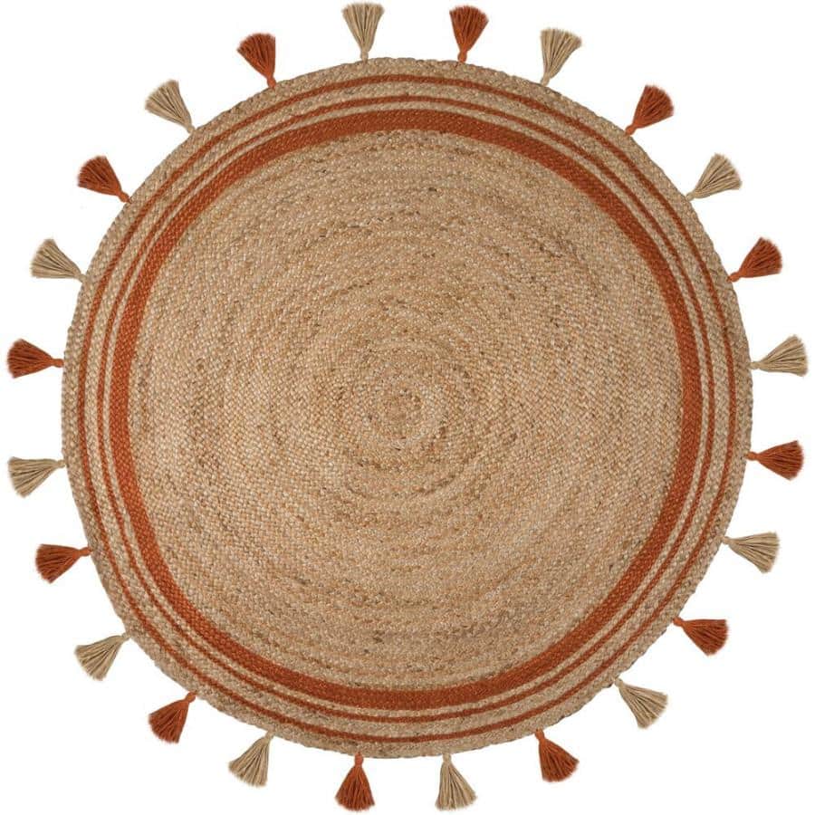 Levně Flair Rugs Kusový koberec Lunara Jute Circle Orange 150x150 (průměr) kruh