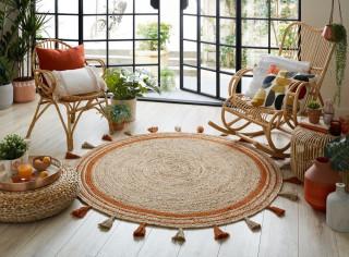 Flair Rugs kusový koberec Lunara Jute Circle Orange